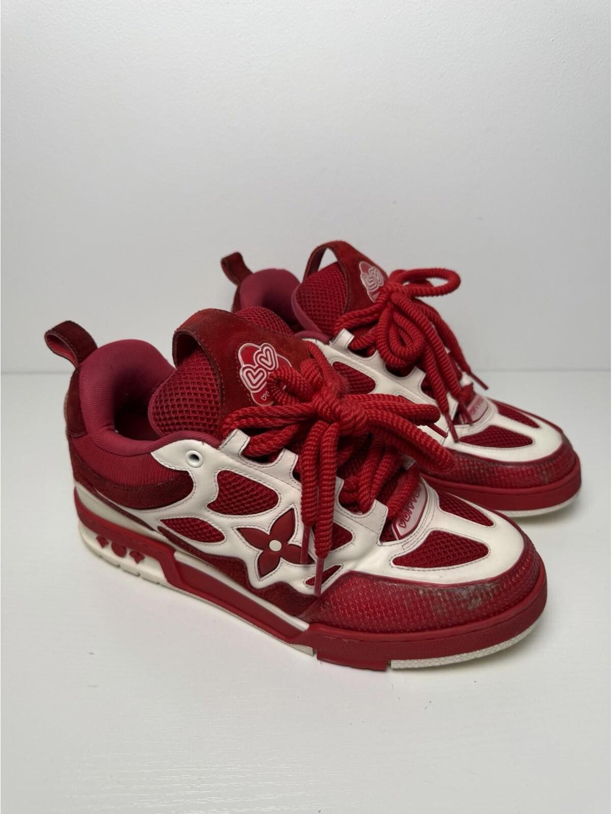 Louis Vuitton Lv Skate Sneakers Red White Men’s Lv 8.5